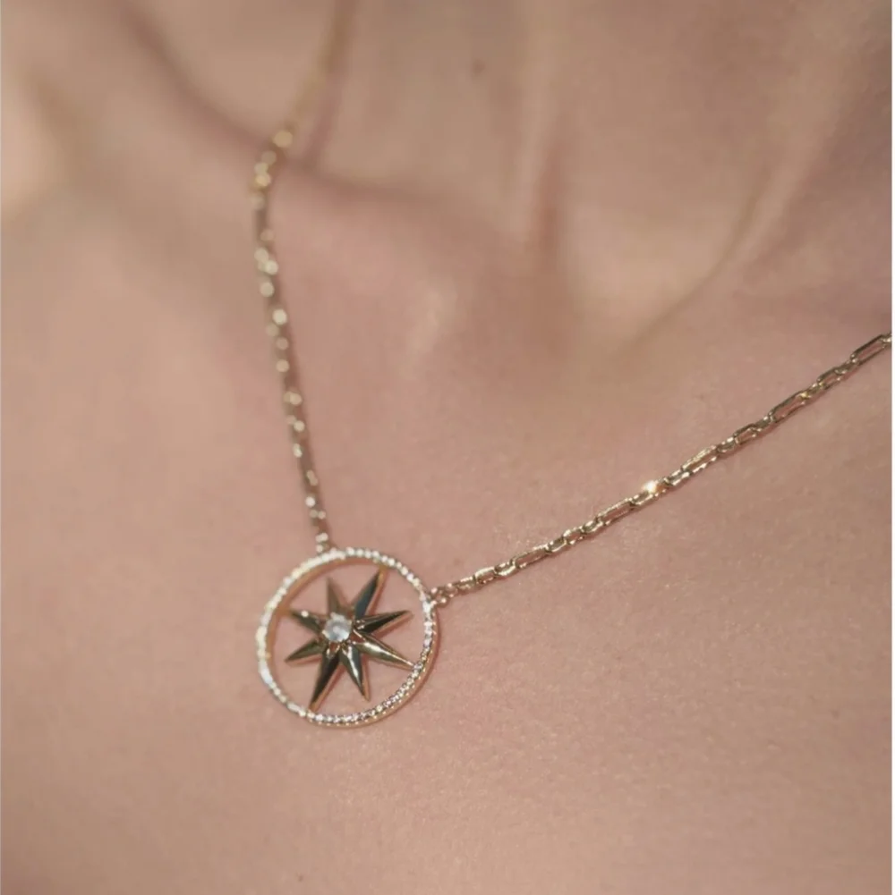 Adornia Pavé Starburst Gold Pendant Necklace, NWT - Picture 2 of 2